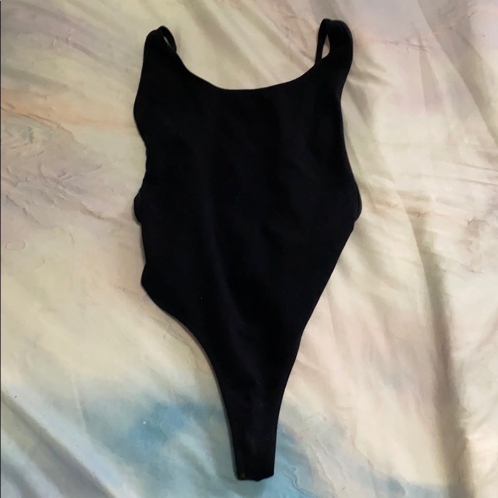 Open-Backed Black Bodysuit
